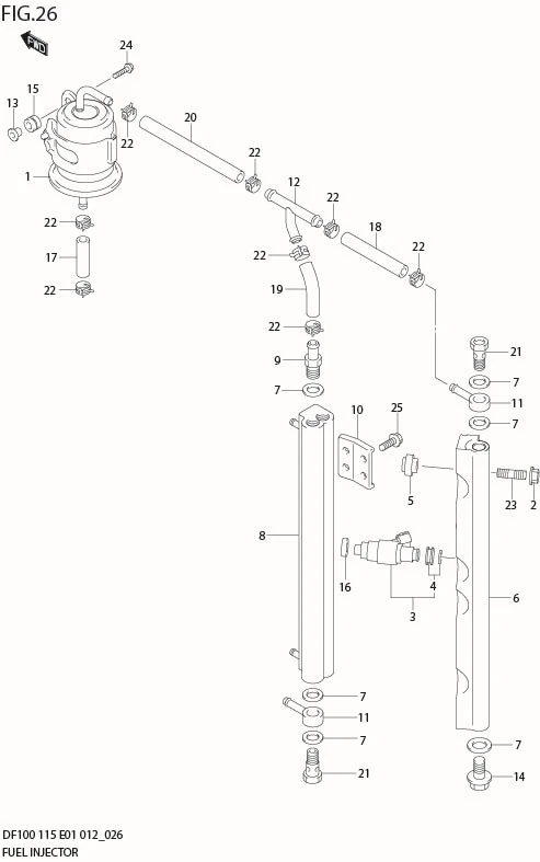FIG 26  FUEL INJECTOR (DF100T E40)