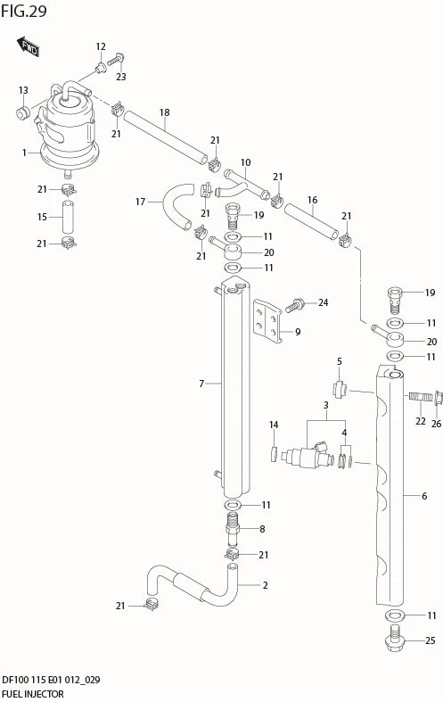 FIG 29  FUEL INJECTOR (DF115Z E1)