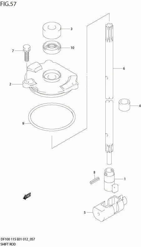 FIG 57  SHIFT ROD (DF115Z E1)