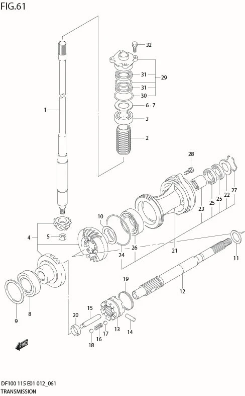 FIG 61  TRANSMISSION (DF115T E1)