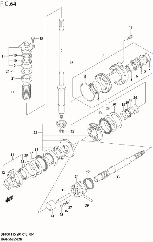FIG 64  TRANSMISSION (DF115Z E40)