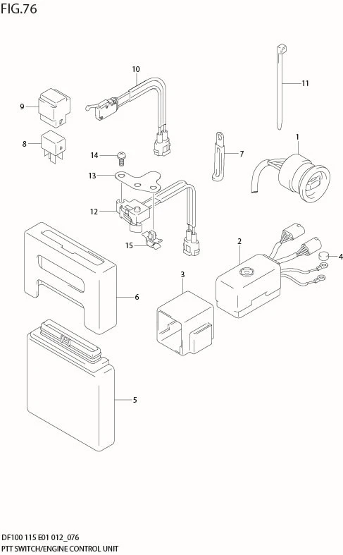 FIG 76  PTT SWITCH & ENGINE CONTROL UNIT (DF100T E1)