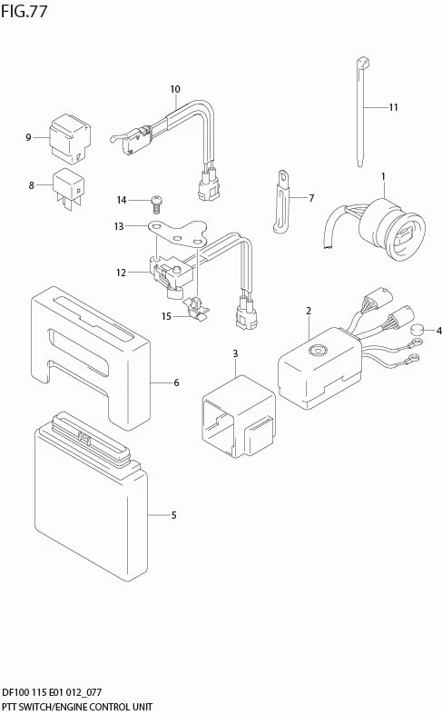 FIG 77  PTT SWITCH & ENGINE CONTROL UNIT (DF100T E40)