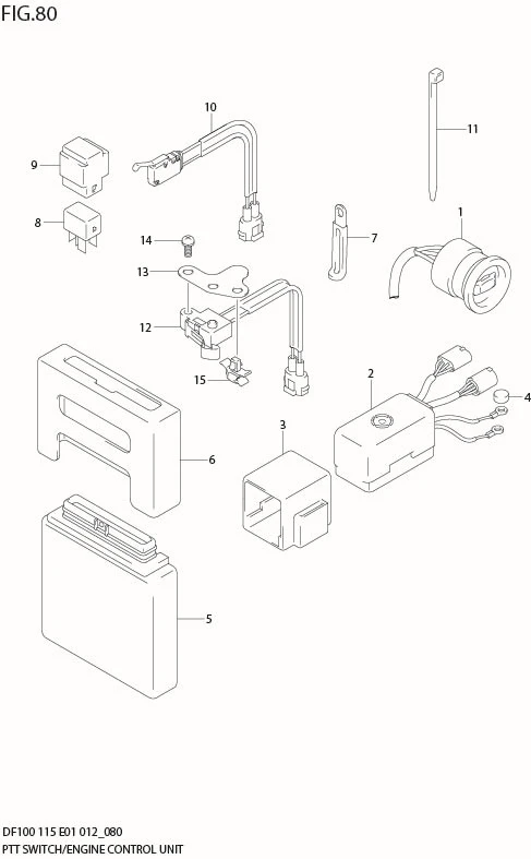 FIG 80  PTT SWITCH & ENGINE CONTROL UNIT (DF115Z E1)