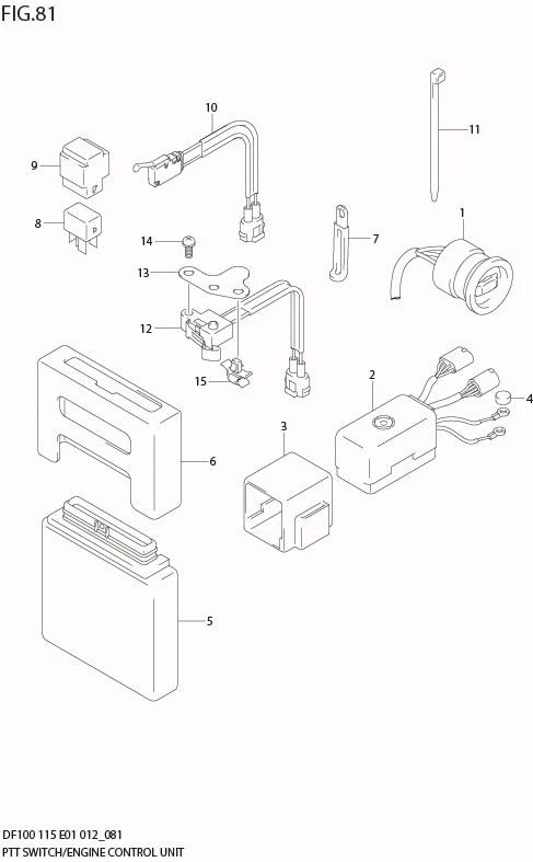 FIG 81  PTT SWITCH & ENGINE CONTROL UNIT (DF115Z E40)