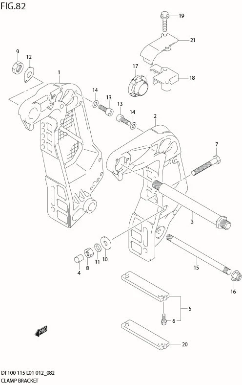 FIG 82  CLAMP BRACKET (DF100T E1)