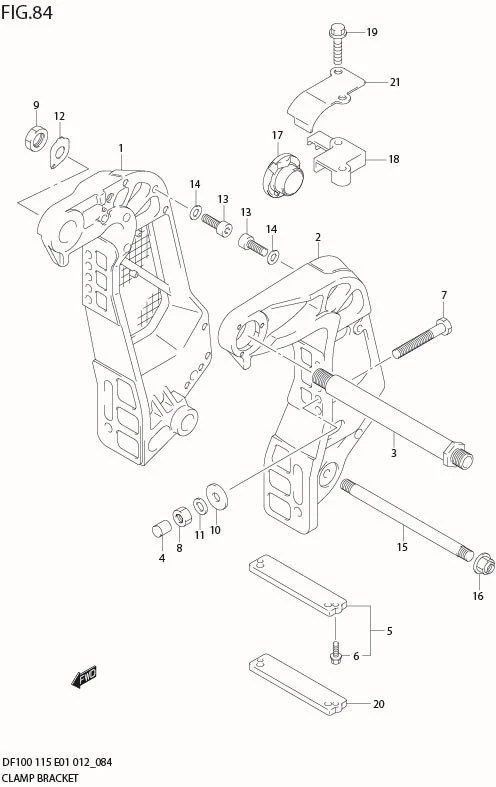 FIG 84  CLAMP BRACKET (DF115T E1)