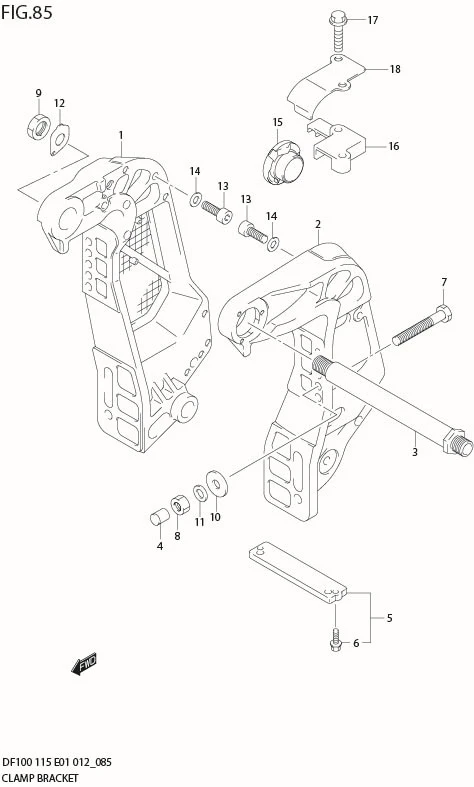 FIG 85  CLAMP BRACKET (DF115T E40)