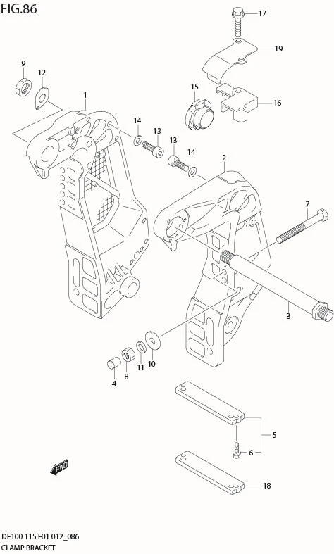 FIG 86  CLAMP BRACKET (DF115Z E1)
