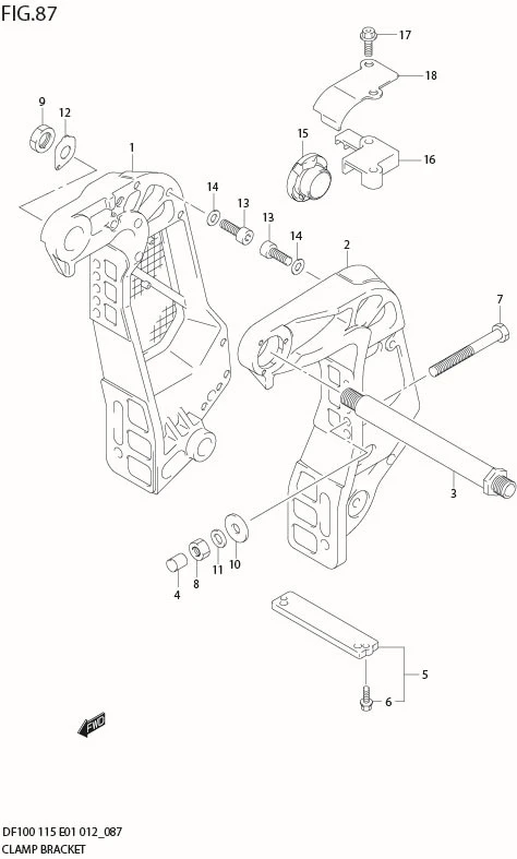 FIG 87  CLAMP BRACKET (DF115Z E40)