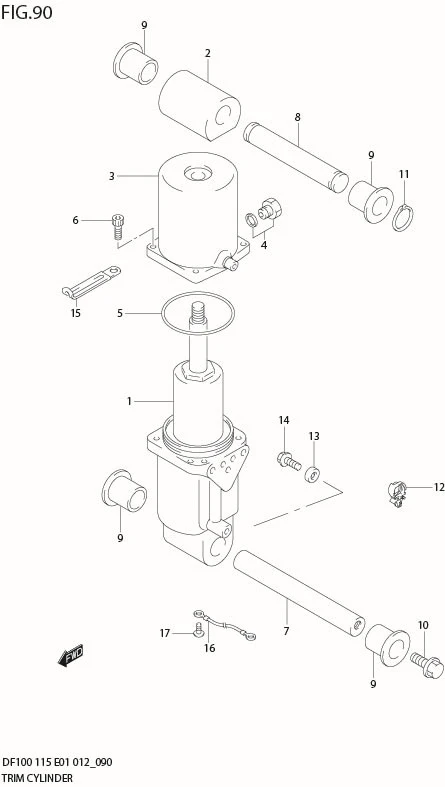 FIG 90  TRIM CYLINDER (DF100T E40)