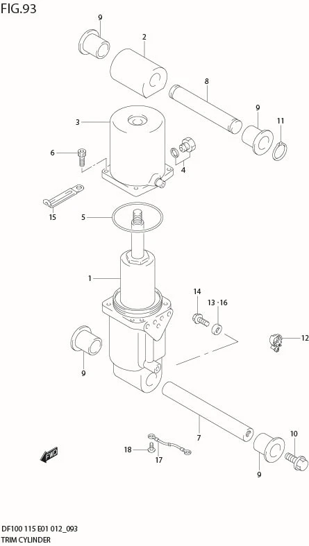 FIG 93  TRIM CYLINDER (DF115Z E1)