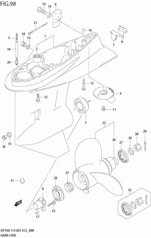 FIG 98  GEAR CASE (DF100T E1)