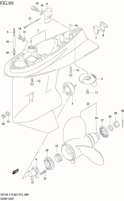 FIG 99  GEAR CASE (DF100T E40)