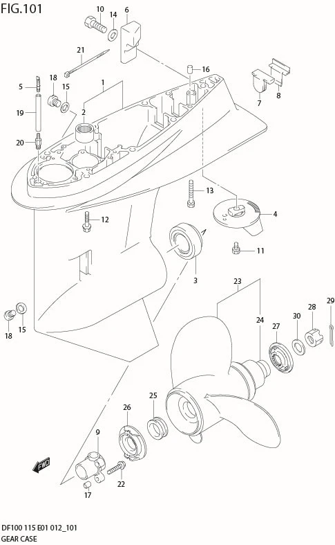 FIG 101 GEAR CASE (DF115T E40)
