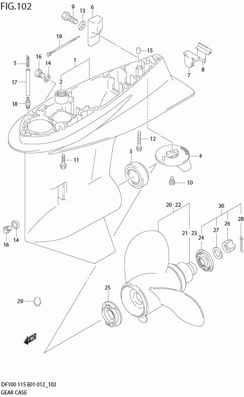 FIG 102 GEAR CASE (DF115Z E1)