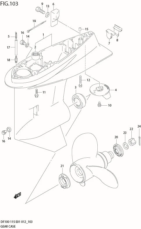FIG 103 GEAR CASE (DF115Z E40)
