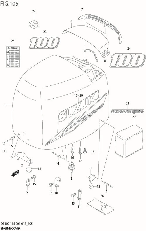FIG 105 ENGINE COVER (DF100T E1)