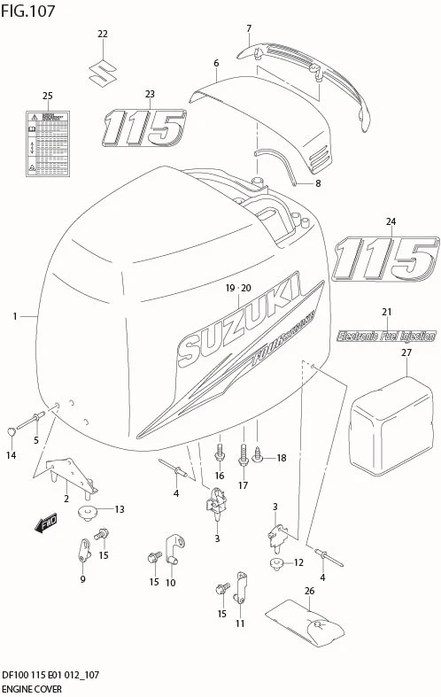 FIG 107 ENGINE COVER (DF115T E1)