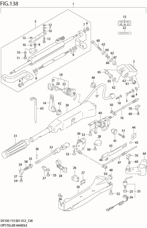 FIG 138 OPT:TILLER HANDLE