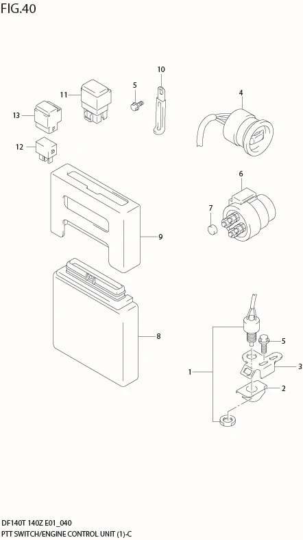 FIG 40  PTT SWITCH & ENGINE CONTROL UNIT (MODEL:02,03)