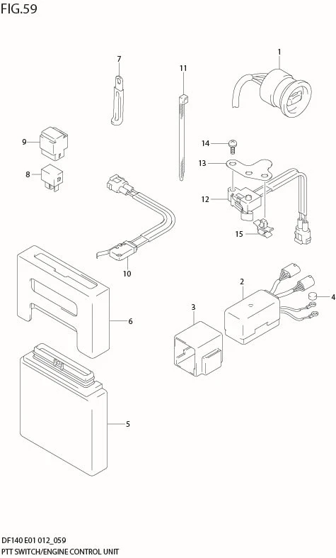 FIG 59  PTT SWITCH & ENGINE CONTROL UNIT (DF140Z E1)