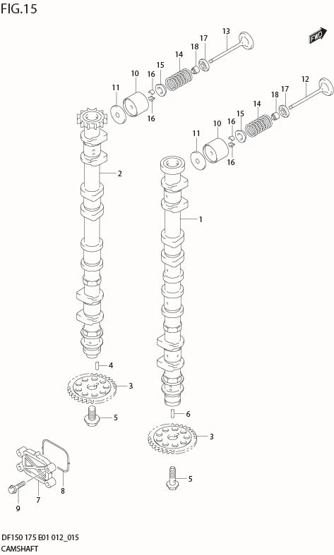 FIG 15  CAMSHAFT (DF150Z E1)