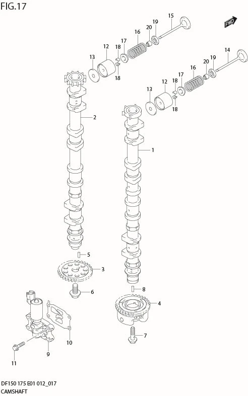 FIG 17  CAMSHAFT (DF175T E1)