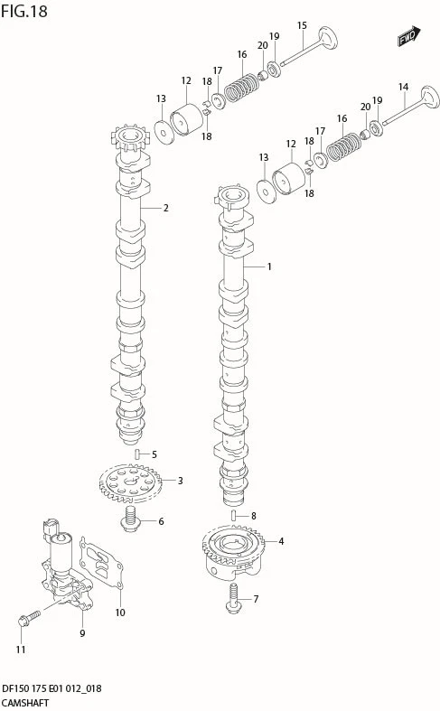 FIG 18  CAMSHAFT (DF175T E40)