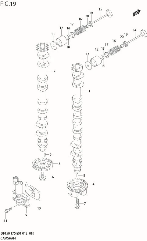 FIG 19  CAMSHAFT (DF175Z E1)