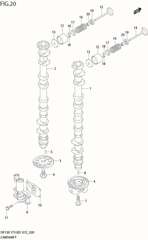 FIG 20  CAMSHAFT (DF175Z E40)
