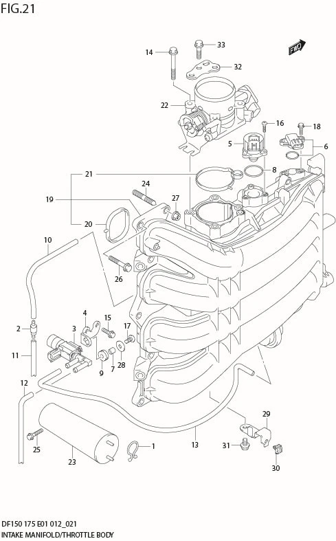 FIG 21  INTAKE MANIFOLD / THROTTLE BODY