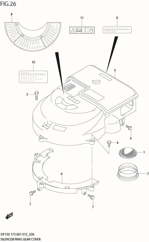 FIG 26  SILENCER / RING GEAR COVER (DF175T E1)