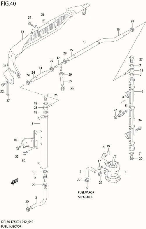 FIG 40  FUEL INJECTOR (DF150T E40)