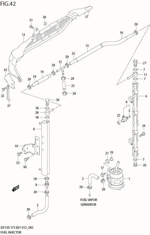 FIG 42  FUEL INJECTOR (DF150Z E40)