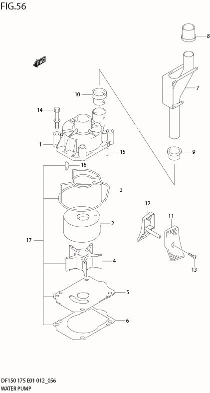 FIG 56  WATER PUMP (DF150T E40)