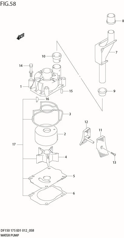 FIG 58  WATER PUMP (DF150Z E40)