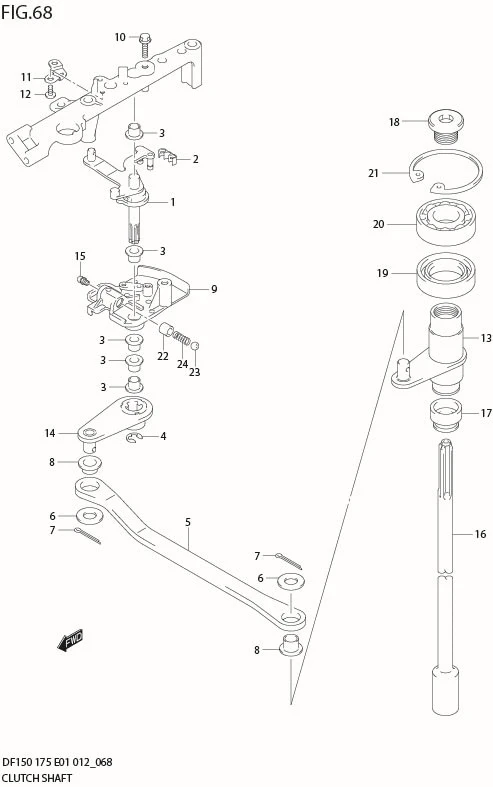 FIG 68  CLUTCH SHAFT (DF150T E1)