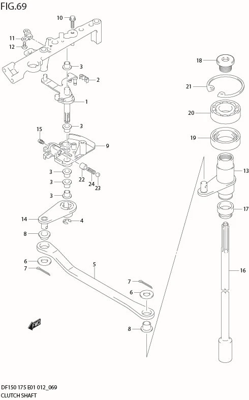 FIG 69  CLUTCH SHAFT (DF150T E40)