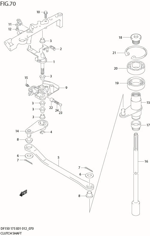 FIG 70  CLUTCH SHAFT (DF150Z E1)