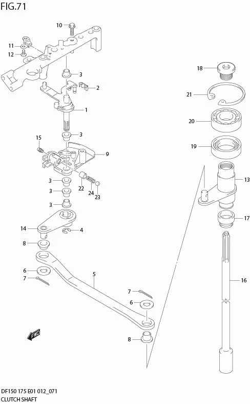 FIG 71  CLUTCH SHAFT (DF150Z E40)