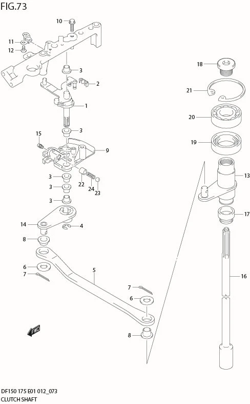 FIG 73  CLUTCH SHAFT (DF175T E40)