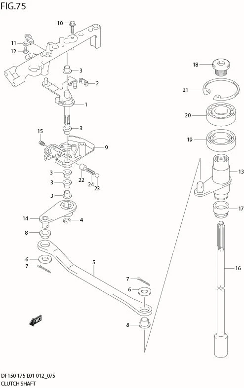 FIG 75  CLUTCH SHAFT (DF175Z E40)