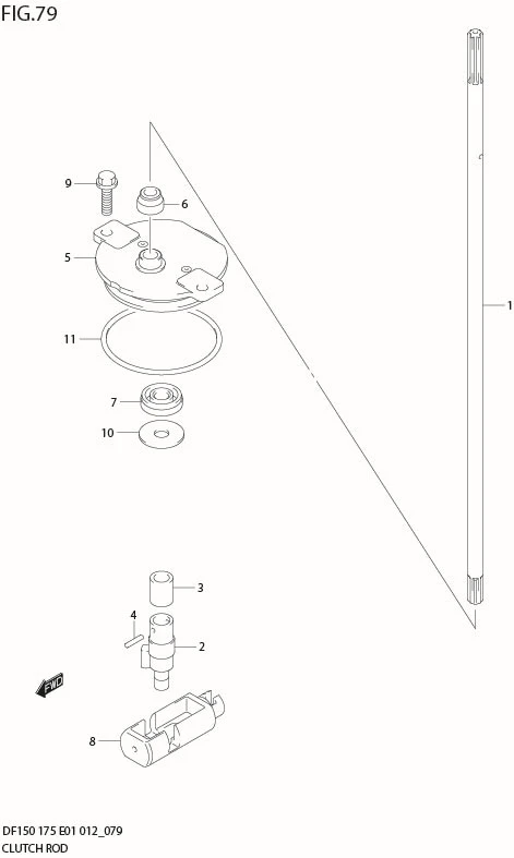 FIG 79  CLUTCH ROD (DF150Z E40)