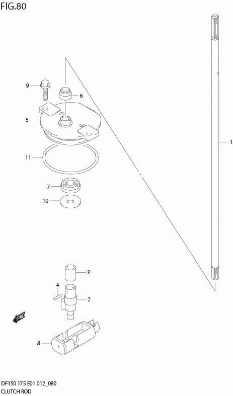 FIG 80  CLUTCH ROD (DF175T E1)