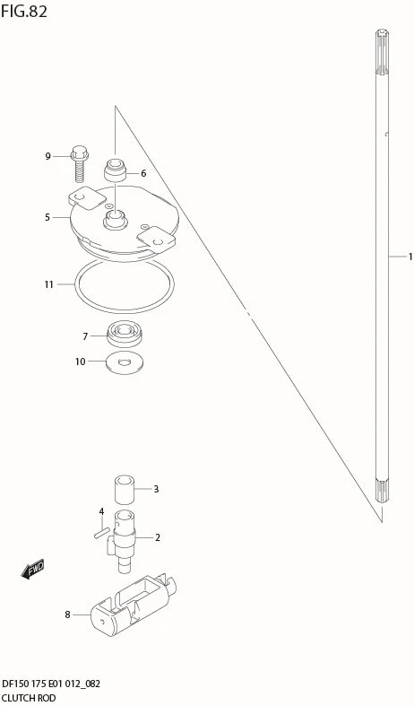 FIG 82  CLUTCH ROD (DF175Z E1)