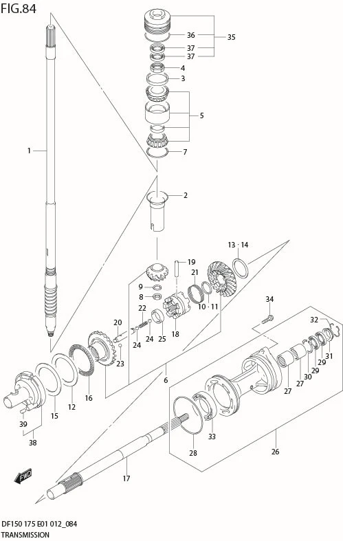 FIG 84  TRANSMISSION (DF150T E1)