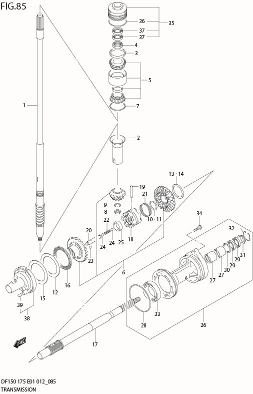 FIG 85  TRANSMISSION (DF150T E40)