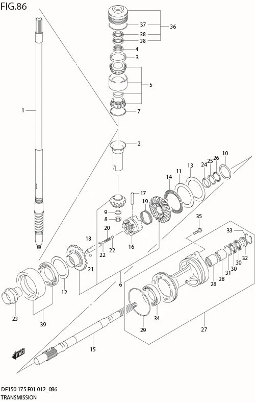 FIG 86  TRANSMISSION (DF150Z E1)