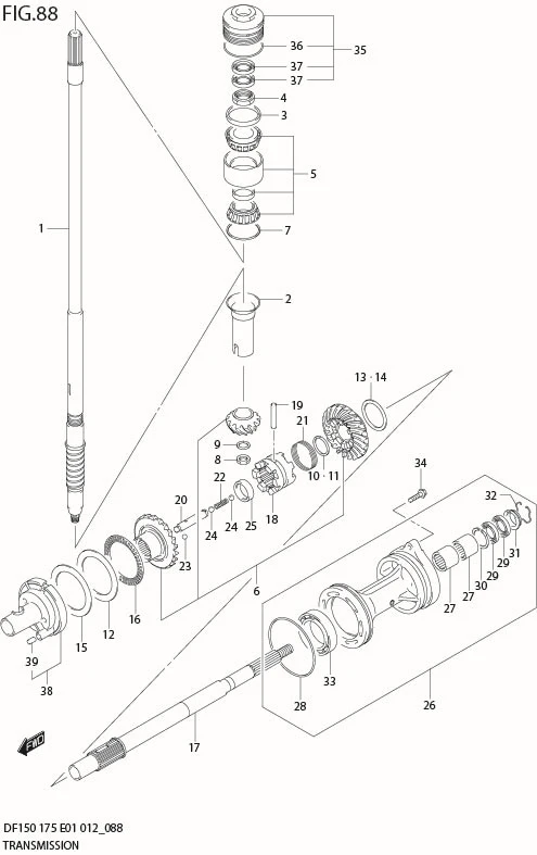 FIG 88  TRANSMISSION (DF175T E1)